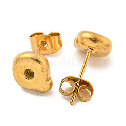 Pendientes de botón de acero inoxidable 304 con letras grandes para mujer&nbsp;EJEW-G386-01Q-G
