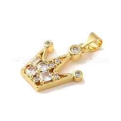 Colgantes de circonita cúbica transparente micro pavé de latón chapado en rack&nbsp;KK-C047-21A-G