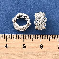 Säule Messing Mikro Pflaster Zirkonia europäischen Abstandsperlen&nbsp;KK-L230-03S