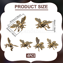 Messingfigur Bienen Deko&nbsp;DJEW-WH0015-153