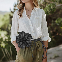 Wickelgürtel aus PU-Leder mit Blumenmuster für Damen&nbsp;AJEW-WH20816-058A