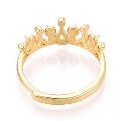 Impostazioni per anello a perno con coppa in zirconia cubica micro pavé in ottone a corona&nbsp;LS-KK-N274-09G