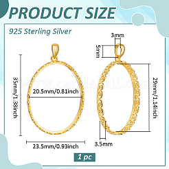 1 pz. 925 cabochon pendenti in argento sterling&nbsp;STER-BC0003-66G