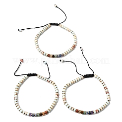 Bracelets ajustables unisexes en perles d'hématite non magnétique et pierres précieuses naturelles&nbsp;BJEW-K251-09