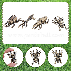 4 Stück 4 Stile Legierung Käfer & Mantis Display Dekorationen&nbsp;DJEW-SP0001-37