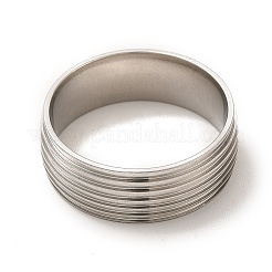 201 geriffelte Fingerring-Beschläge aus Edelstahl&nbsp;STAS-G306-03P