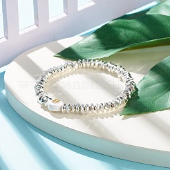 Bracelet extensible en hématite synthétique avec lettres initiales en perles acryliques&nbsp;BJEW-JB07960