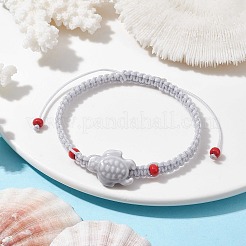 Braccialetti con perline intrecciate di tartaruga di porcellana&nbsp;BJEW-JB10058-04