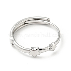 Bague réglable triple étoile en acier inoxydable 304 anti-ternissement pour femme&nbsp;RJEW-I085-03P