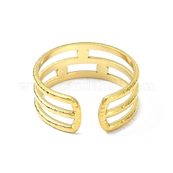 Bague de manchette ouverte en acier inoxydable 304 avec placage ionique (IP)&nbsp;RJEW-L109-045G