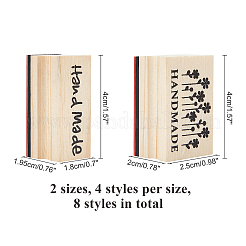 8 Stück Holzstempel in 2 Stilen&nbsp;DIY-OC0005-80