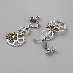Zahnrad-Ohrclips aus Legierung für Damen&nbsp;EJEW-WH0033-47C
