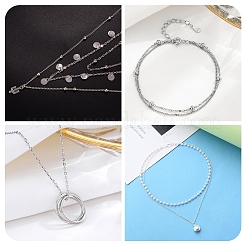 1 m di catene a maglie in argento sterling placcate rodio 925&nbsp;STER-BBC0007-95