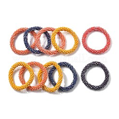 Ab farbig überzogene facettierte opake Glasperlen Stretch-Armbänder&nbsp;BJEW-S144-003D