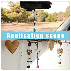 2 pendentif décoratif arbre de vie en pierres précieuses naturelles et synthétiques&nbsp;HJEW-UN00077