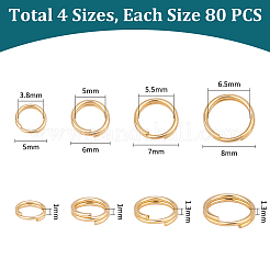 320 Stück 4 Stile Spaltringe aus 304 Edelstahl&nbsp;STAS-UN0060-30