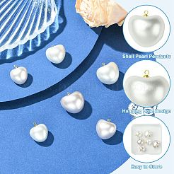6 stücke 6 arten shell perle anhänger&nbsp;KK-CJ0003-73