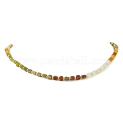 Collane con perline a cubo in ottone&nbsp;NJEW-JN06612