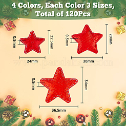 120 pièce 12 accessoires de décoration en tissu non tissé en forme d'étoile de Noël de style&nbsp;DIY-FH0005-71