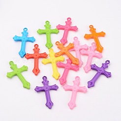 Mischfarbe Quer Acryl Anhänger für Schmuck machen Verzierungen diy Handwerk&nbsp;X-SACR-515-M