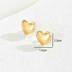 Romantische glatte Herz 201 Edelstahl Ohrstecker&nbsp;LS-JJ3371-1
