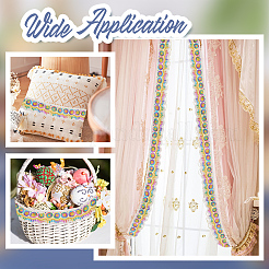 Ruban de dentelle à paillettes arc-en-ciel en polyester&nbsp;DIY-WH0632-66A