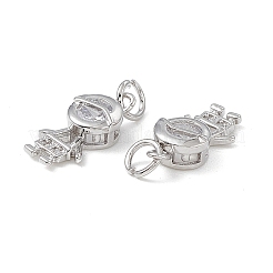 Pendentifs avec zircon cubiques à micro-pavés en laiton&nbsp;KK-E068-VB201