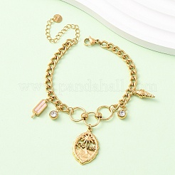 Bracelets à breloques d'été en acier inoxydable 304&nbsp;BJEW-C135-03G