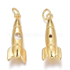 Pendentifs en laiton zircon cubique transparent&nbsp;ZIRC-O035-23G