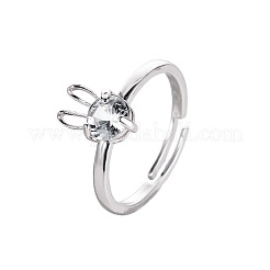 Kaninchen Messing Mikro Pflaster klare Zirkonia Fingerringe für Frauen&nbsp;FS-WG73E82-03