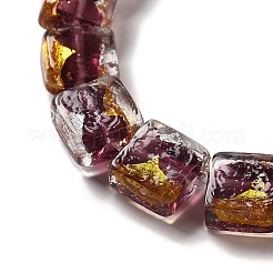 Perles de verre faites à la main en feuille d'or et en feuille d'argent&nbsp;FOIL-C001-01C-04