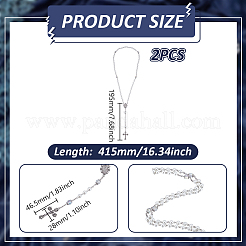 2 collier de perles de chapelet rondes en verre blanc&nbsp;NJEW-GO0001-13