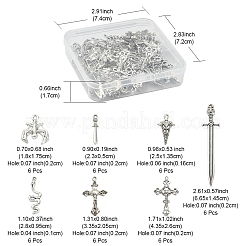 42 Stück 7-teilige Gothic-Anhänger-Sets im tibetischen Stil aus Legierung&nbsp;TIBEP-FS0001-10