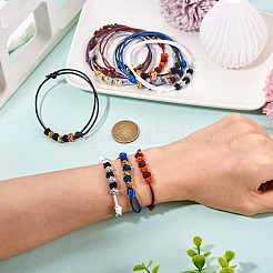 12 stücke 6 farben polyester schnur geflochtene armbänder frauen&nbsp;BJEW-TA0001-23