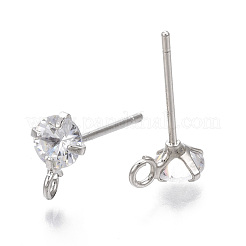 Minuteria in ottone con micro zirconi chiari&nbsp;KK-R132-066P-NF