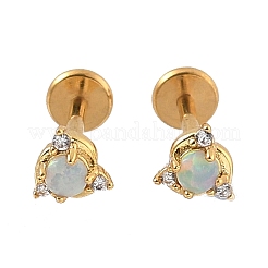 Ohrstecker aus synthetischem Opal aus Edelstahl 304&nbsp;EJEW-B143-01G-06