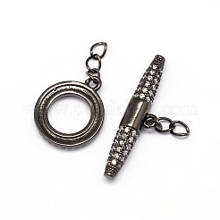 Fermaglio a ghiera in ottone micro pavè di zirconi cubici&nbsp;ZIRC-E010-24