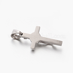 Pendentifs crucifix en acier inoxydable 201 unisexe résistants au ternissement&nbsp;X-STAS-F010-24P