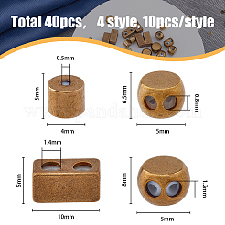 40 Stück Messingperlen im 4-Stil&nbsp;FIND-HY0001-72