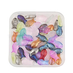 50 Stück 5 Farben transparent gespritzte Glasperlen&nbsp;GLAA-FP0001-41