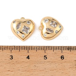 Dijes de latón y circonita cúbica transparente&nbsp;KK-G558-02G