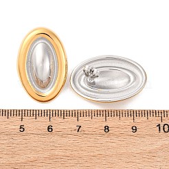 Orecchini ovali bicolore in acciaio inossidabile 304 per donna&nbsp;EJEW-A136-01A-GP