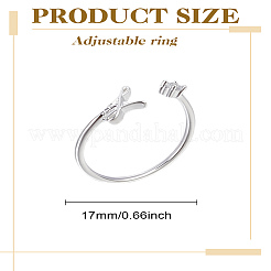 1pc lettre laiton strass ouvert manchette anneaux pour femmes&nbsp;AJEW-LP0004-47L-S