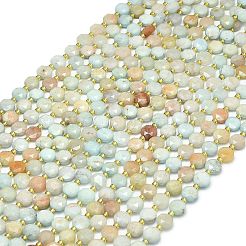 Natürliche gefärbte weiße Jade-Imitat-Blumen-Amazonit-Perlenstränge&nbsp;G-C116-A54-02