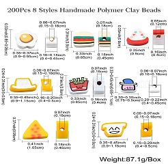200pcs 8 Arten handgemachte Polymer-Ton-Perlen&nbsp;CLAY-CJ0001-88