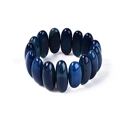 Bracelets extensibles ovales en perles d'agate naturelle pour femmes et hommes&nbsp;G-Q601-23B