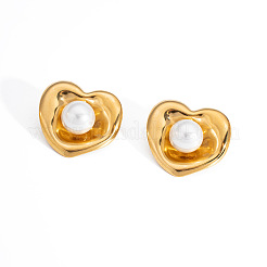 Boucles d'oreilles à tige en acier inoxydable en forme de coeur&nbsp;DM4461-1