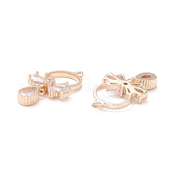 Pendenti in zirconi cubici trasparenti in micro pavè di ottone&nbsp;KK-K259-01KCG