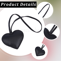Adornos colgantes de corazón de cuero sintético&nbsp;HJEW-CL0001-12B