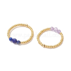 Verstellbare natürlichen Edelstein-Fingerringe&nbsp;RJEW-JR01013